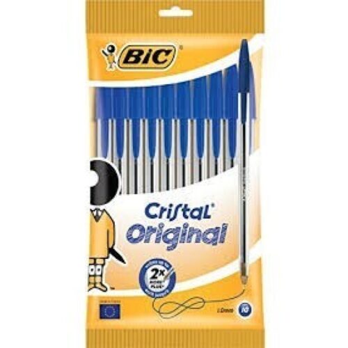 BOLIGRAFO BIC CRISTAL 1.0MM BOLSA 10UDS AZUL