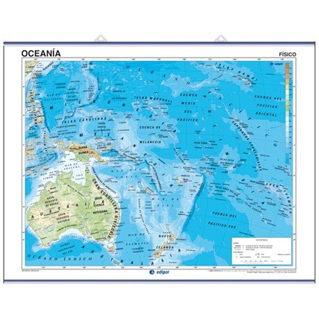 MAPA MURAL OCEANIA 95X130 FISICO/POLITICO