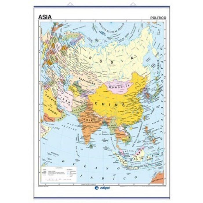MAPA MURAL ASIA 95X130 FISICO/POLITICO