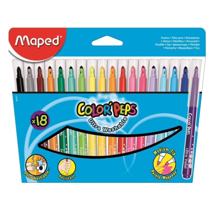 ROTULADOR MAPED COLORPEPS 18COL ULTRALAVABLE