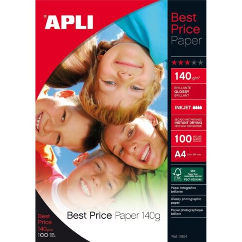 PAPEL A4 FOTO APLI GLOSSY 140GR 100H