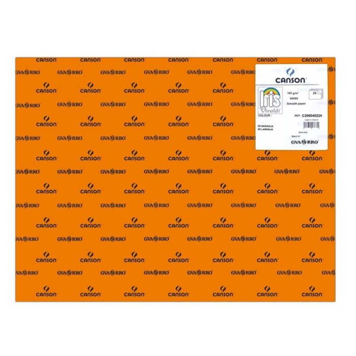 CARTULINAS CANSON 50X65 NARANJA 25UNID.