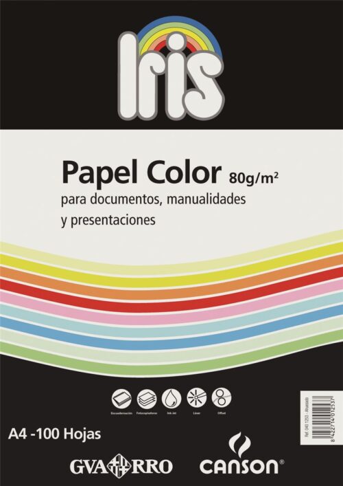 PAPEL CANSON A4 100H.80GR.AM.GUALDA