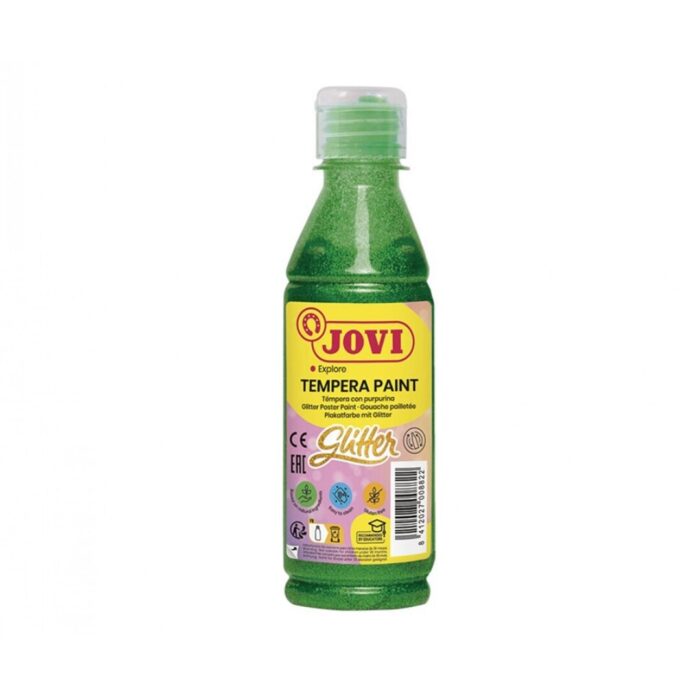 TEMPERA JOVI 250ML.GLITTER VERDE