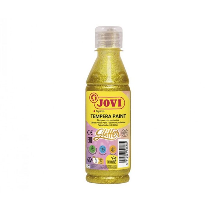 TEMPERA JOVI 250ML.GLITTER AMARILLA