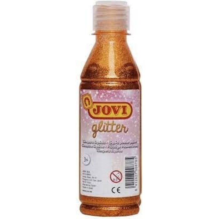 TEMPERA JOVI 250ML.GLITTER NARANJA