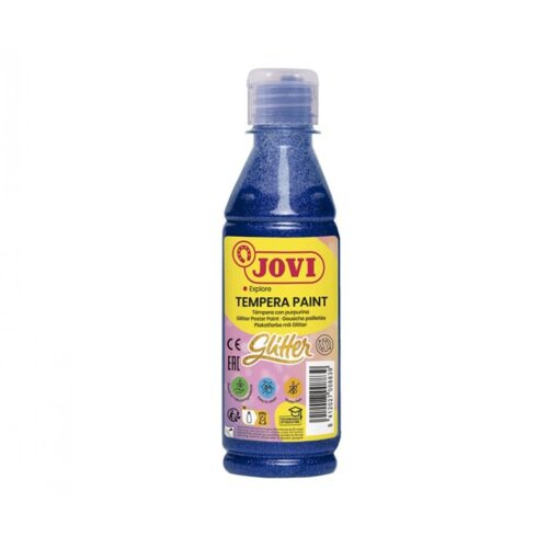 TEMPERA JOVI 250ML.GLITTER AZUL CYAN