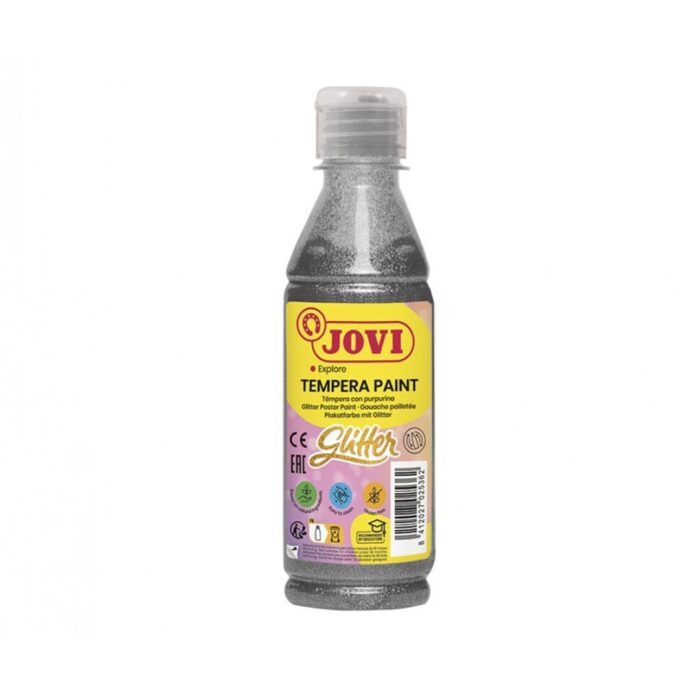 TEMPERA JOVI 250ML.GLITTER PLATA