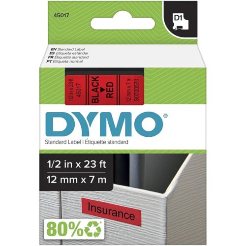 CINTAS DYMO 12 NEGRO/ROJ