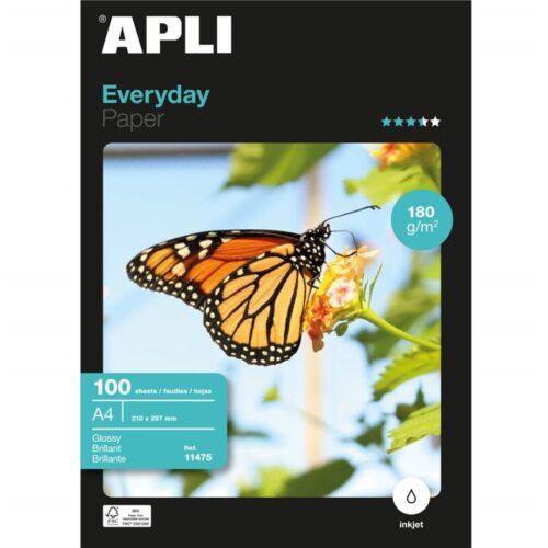 PAPEL A4 FOTO APLI GLOSSY 180GR 100H