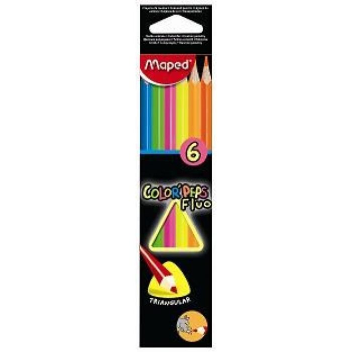 LAPIZ MAPED FLUO 6 COLORES