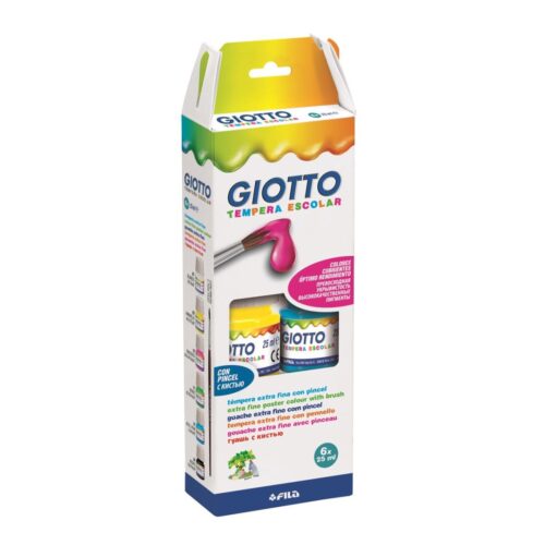 TEMPERA GIOTTO 25ML 6COL+PINCEL