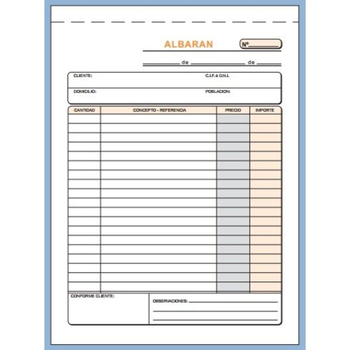 TALONARIO LOAN ALBARAN 4º NAT D/Q.50H