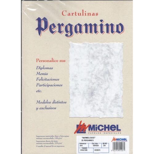 PAPEL PERGAMINO A4 MARMOL 200GR PAQ.25UNID