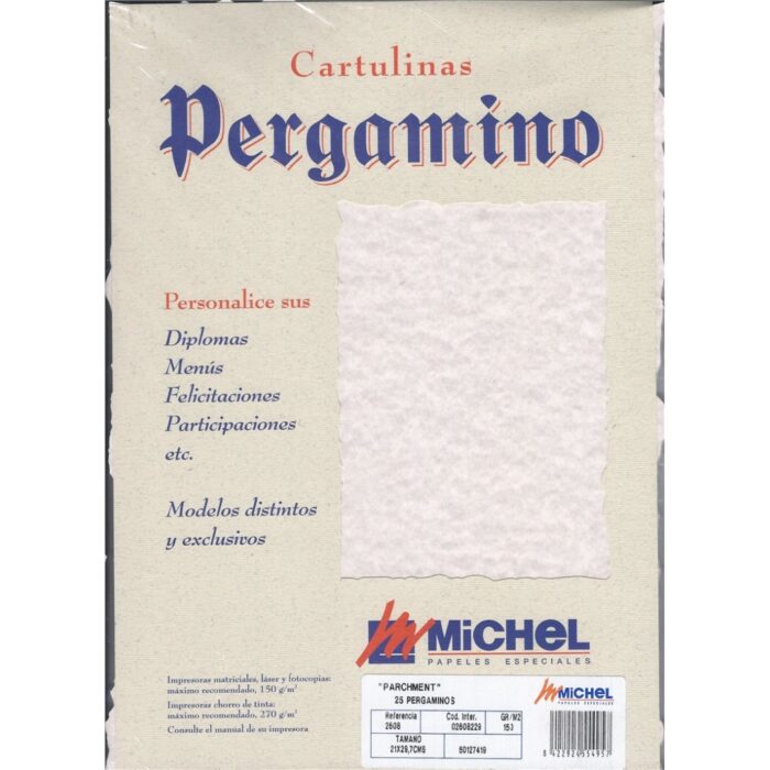 PAPEL PERGAMINO A4 R/2608 HUMO 150GR PAQ.25UNID