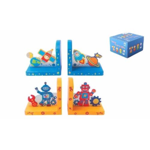 ¨SUJETALIBROS MADERA INFANTIL NIÑO SET 2