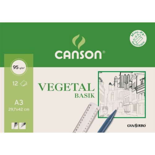 PAPEL DIBUJO VEGETAL LAMINA A3 MINIPACK 12HOJAS