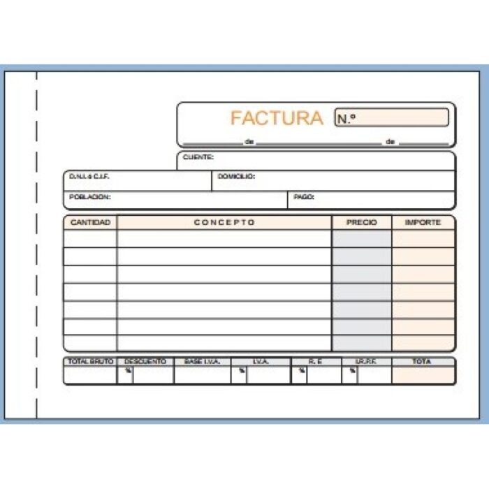 TALONARIO FACTURAS 8º AP. 50H.D/Q