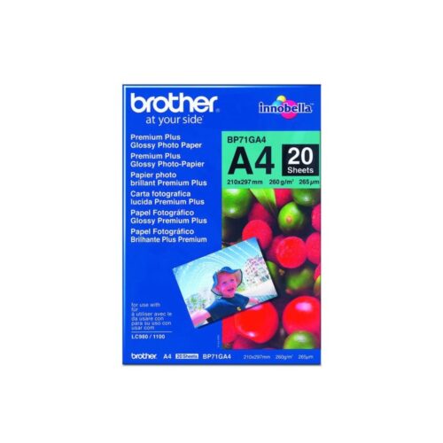 PAPEL A4 BROTHER 260GR.GLOSSY 20HOJAS