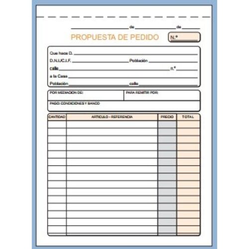 TALONARIO LOAN PROP.PEDIDOS 4º NAT.