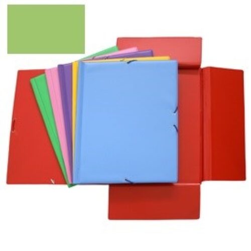 CARPETA C/GOMA PVC Fº SOLAPAS COLORS VERDE CLARO