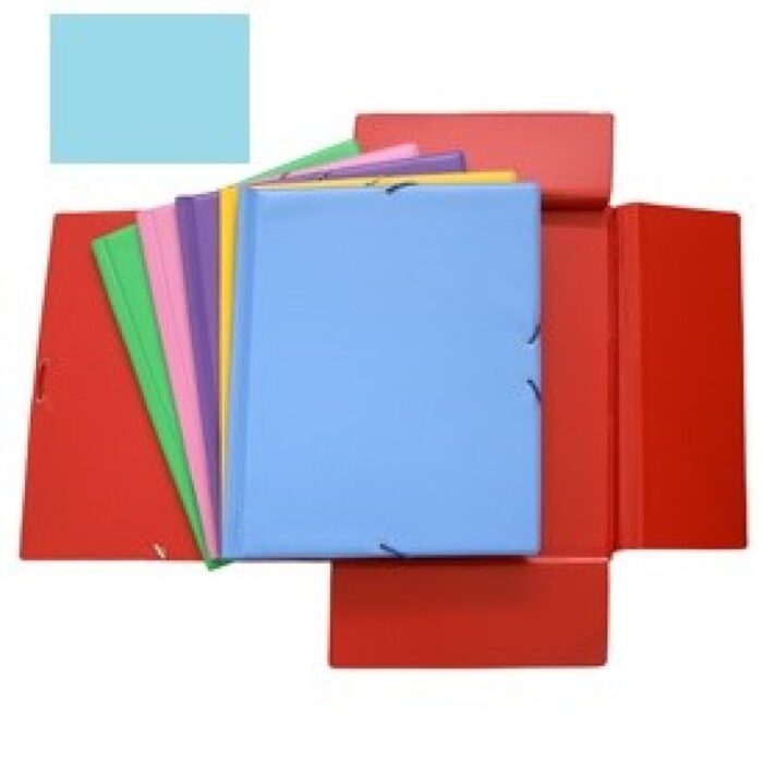 CARPETA C/GOMA PVC Fº SOLAPAS COLORS AZUL CLARO