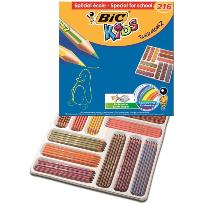 LAPIZ BIC TROPICOLOR CAJA 216 UNID.SURT