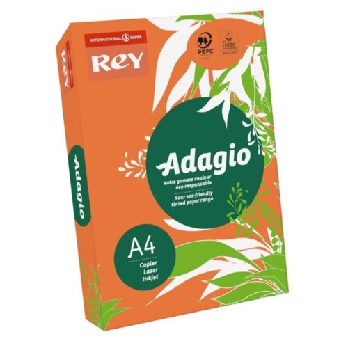 PAPEL ADAGIO A4 500H 80GR NARANJA INTENSO Nº 21