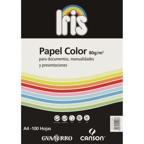 PAPEL CANSON A4 100H.80GR.AZUL CARIBE