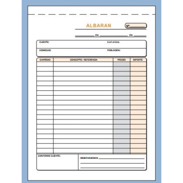 TALONARIO LOAN ALBARAN 4º NAT