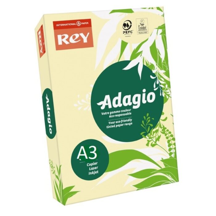 PAPEL ADAGIO A3 500H.80GR AMARILLO PALIDO