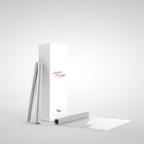 PAPEL CELOFAN 80X50 DECORADO PUNTO BLANCO