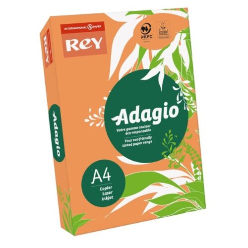 PAPEL ADAGIO A4 500H 80GR MADARINA FLUORESCENTE Nº 12