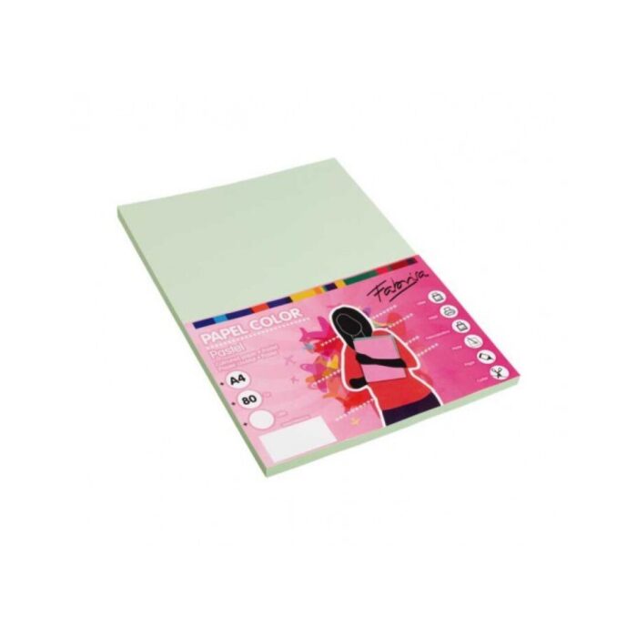 PAPEL FABRI A4 100H.80GR VERDE CLARO