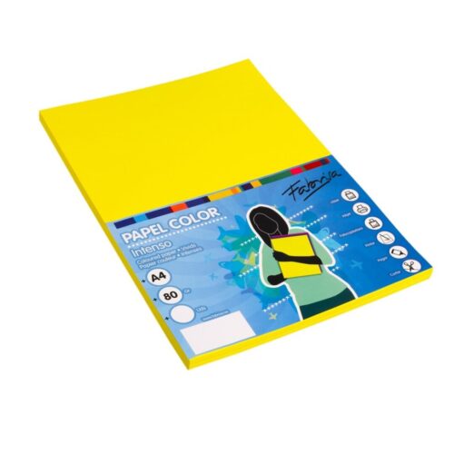 PAPEL FABRI A4 100H.80GR AMARILLO FUERTE