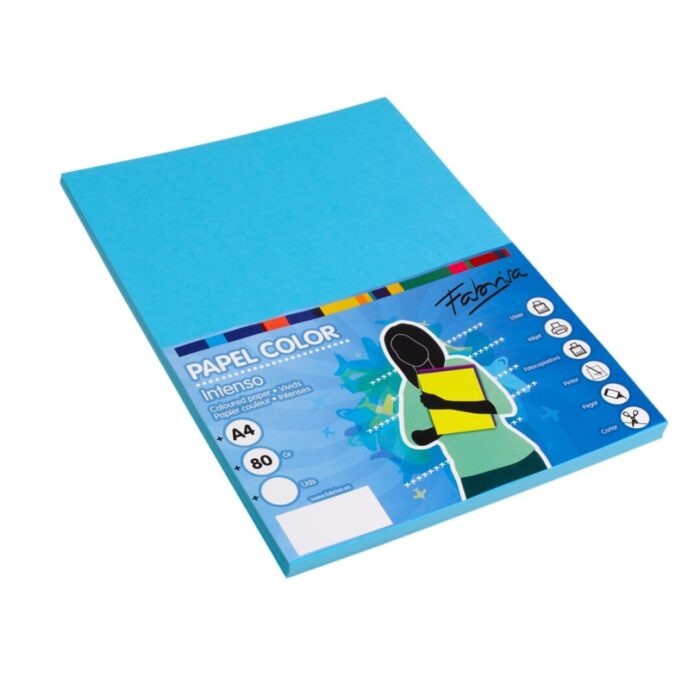 PAPEL FABRI A4 100H.80GR AZUL TURQUESA