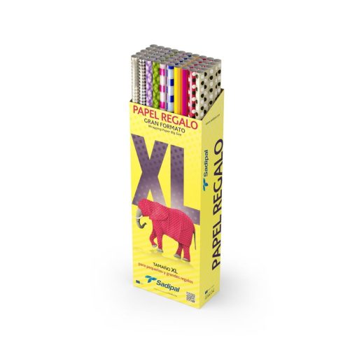 PAPEL REGALO ROLLO KRAFT IMPRESO XL 1X2