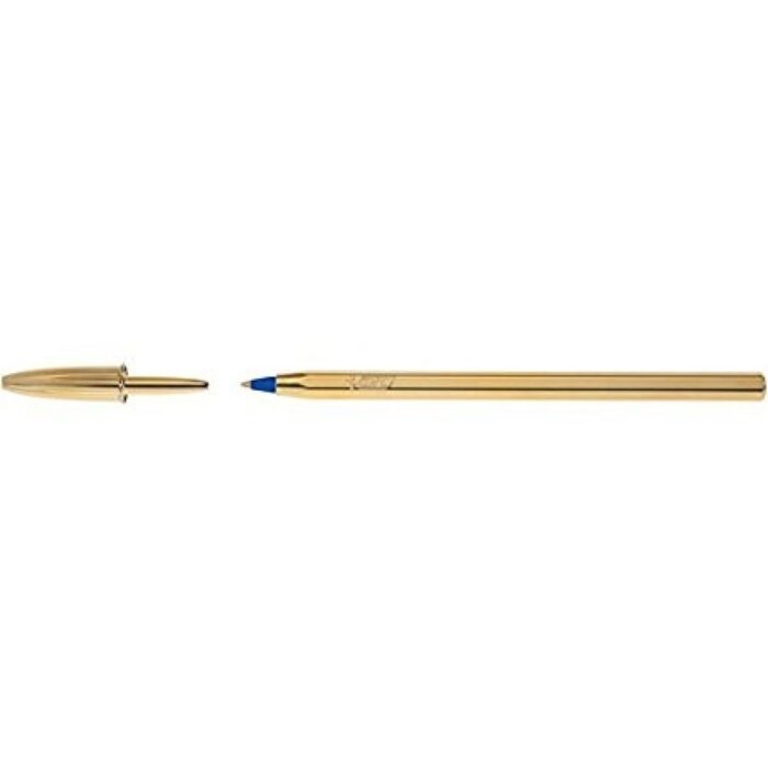 BOLIGRAFO BIC CRISTAL SHINE ORO TINTA AZUL