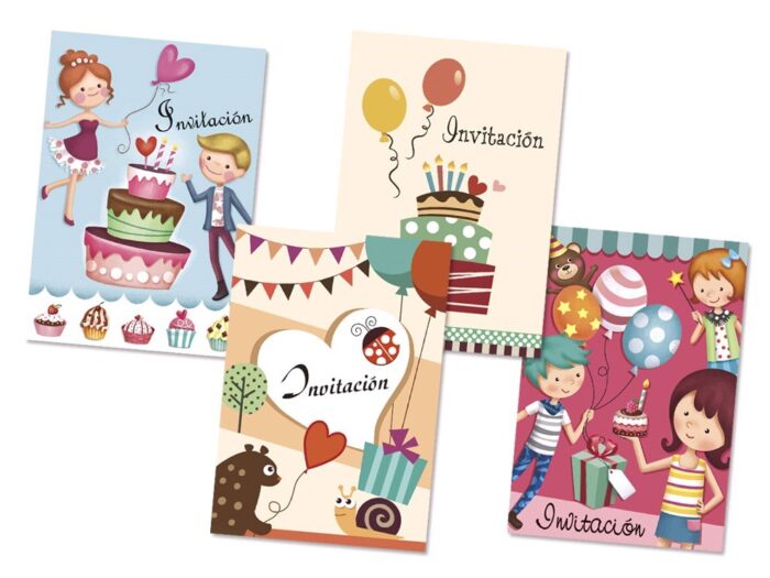 ¨TARJETA INVITACION CUMPLEAÑOS NIÑAS TROQUELADAS