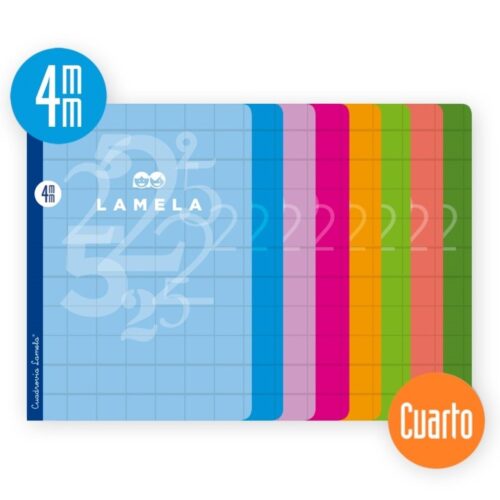 CUADERNO LAMELA 4º 4MM 50H SURTIDAS