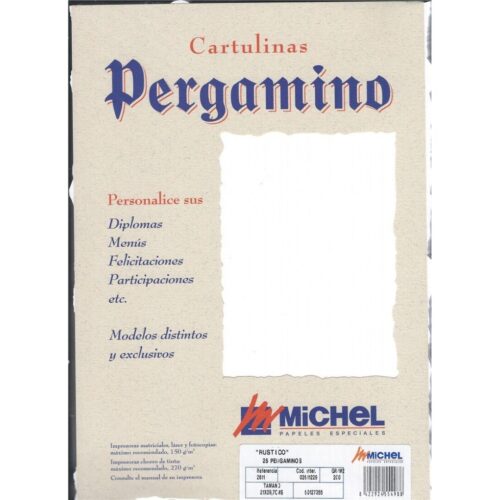 PAPEL PERGAMINO A4 R/2611 RUSTICO 200GR PAQ.25UNID