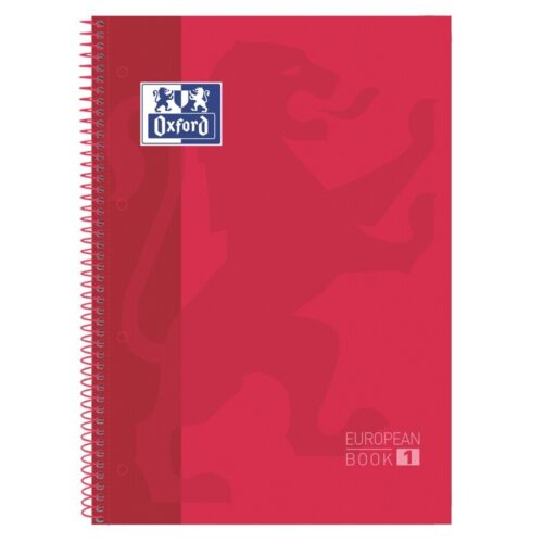 BLOC ESPIRAL OXFORD A4+ 80H EUROPEAN BOOK ROJO