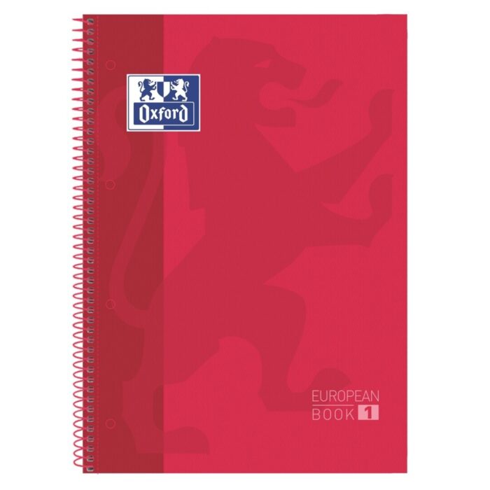 BLOC ESPIRAL OXFORD A4+ 80H EUROPEAN BOOK ROJO