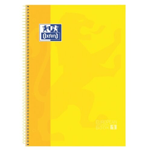 BLOC ESPIRAL OXFORD A4+ 80H EUROPEAN BOOK AMARILLO