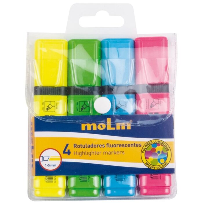 FLUORESCENTE MOLIN VIVA BLISTER 4 UNIDADES