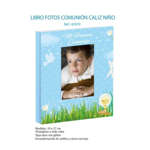 LIBRO FOTOS COMUNIÓN LUNARES NIÑO