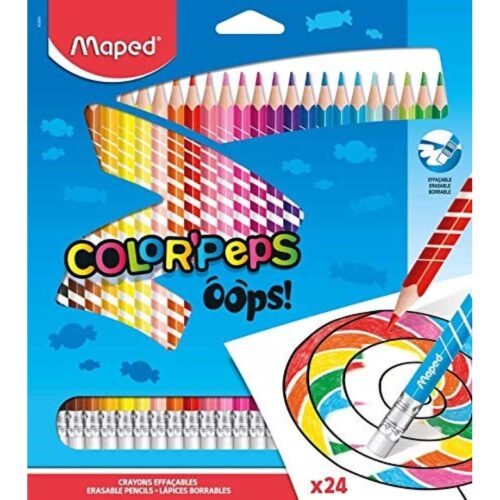 LAPIZ MAPED OOPS BORRABLES 24 COLORES