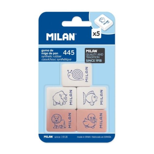 GOMA MILAN 445 CUADRADA MIGA PAN BLISTER 5 UNID