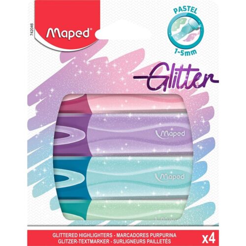 FLUORESCENTE MAPED PASTEL PURPURINA BLISTER 4 UDS