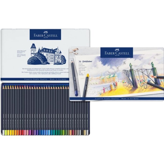 LAPIZ FABER CASTELL GOLD ESTUCHE METAL 36 COLORES